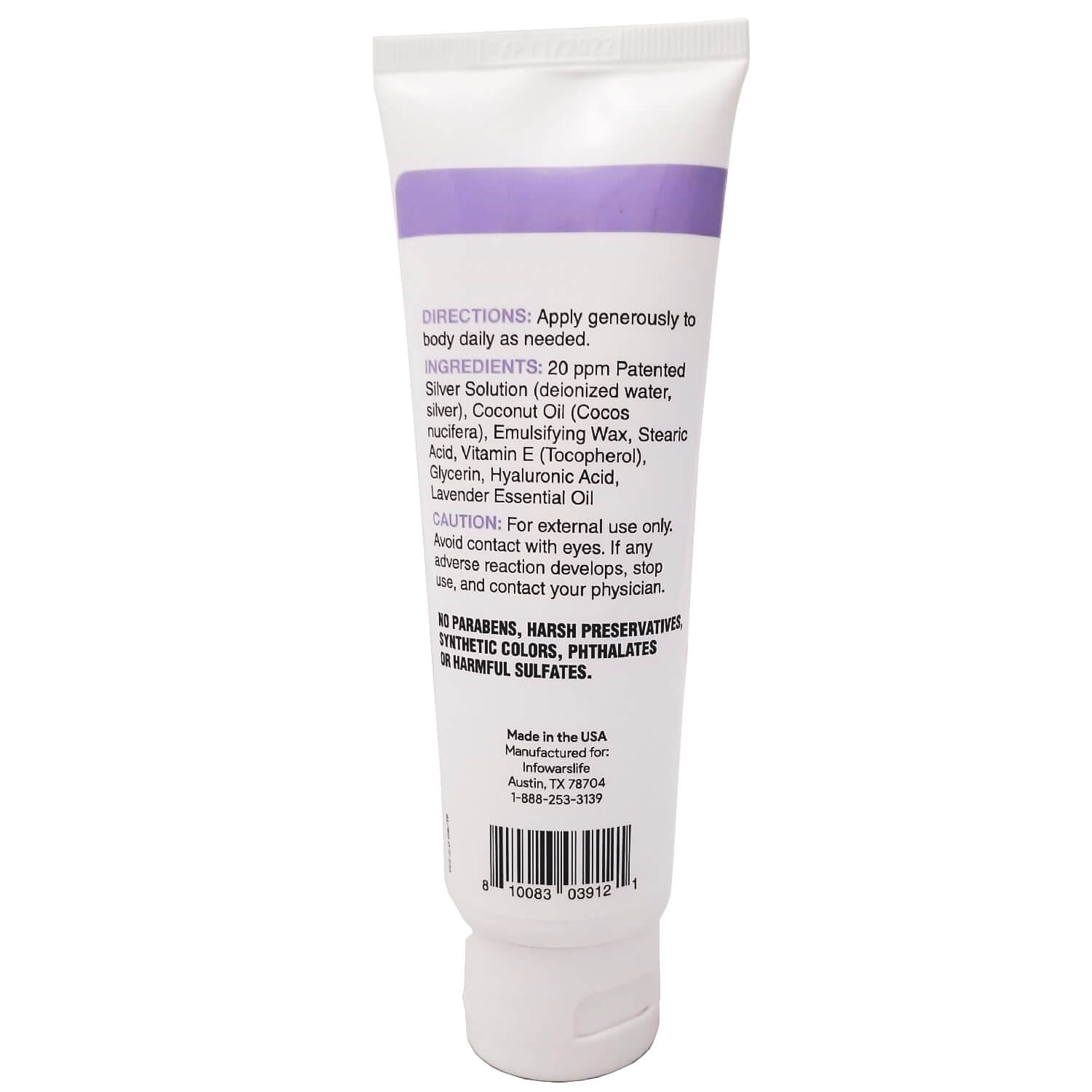 SuperSilver Lavender Skin Cream 3.4 oz Front