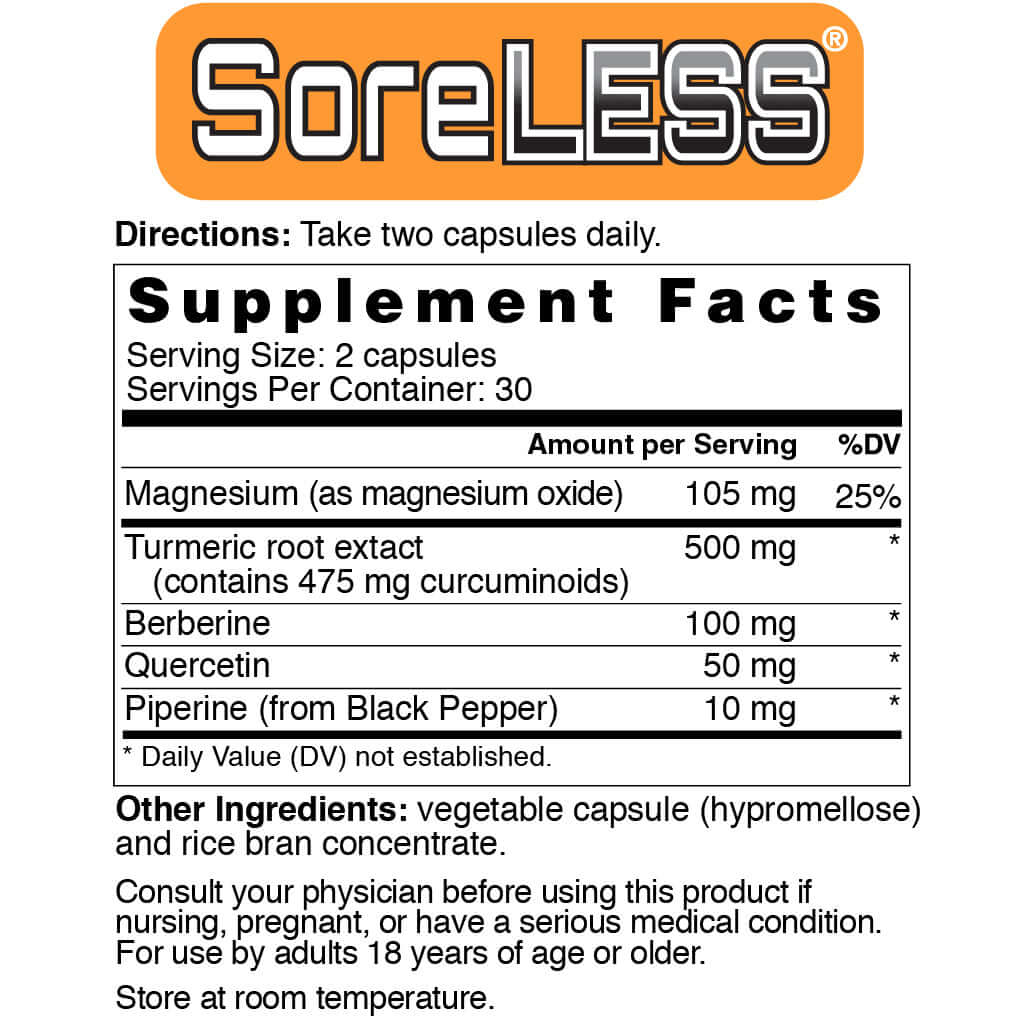 SoreLESS Supplement Facts