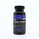 Supplement bottle labeled 'COQ-PRO' with a black and blue design on a white background