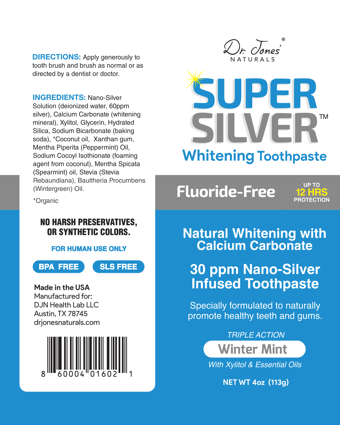 SuperSilver Whitening Toothpaste With Calcium Carbonate