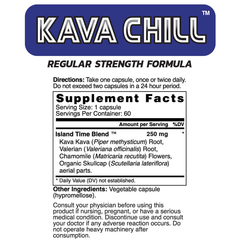 Regular Strength Kava Chill Supplement Facts