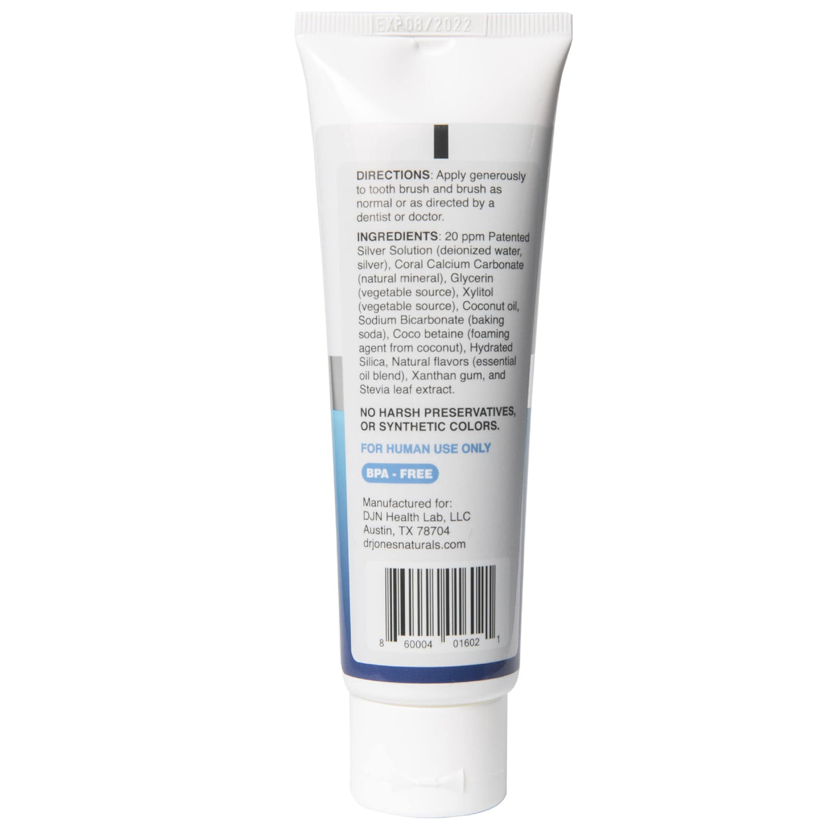Super Silver Whitening Toothpaste Winter Mint - Dr. Jones' Naturals